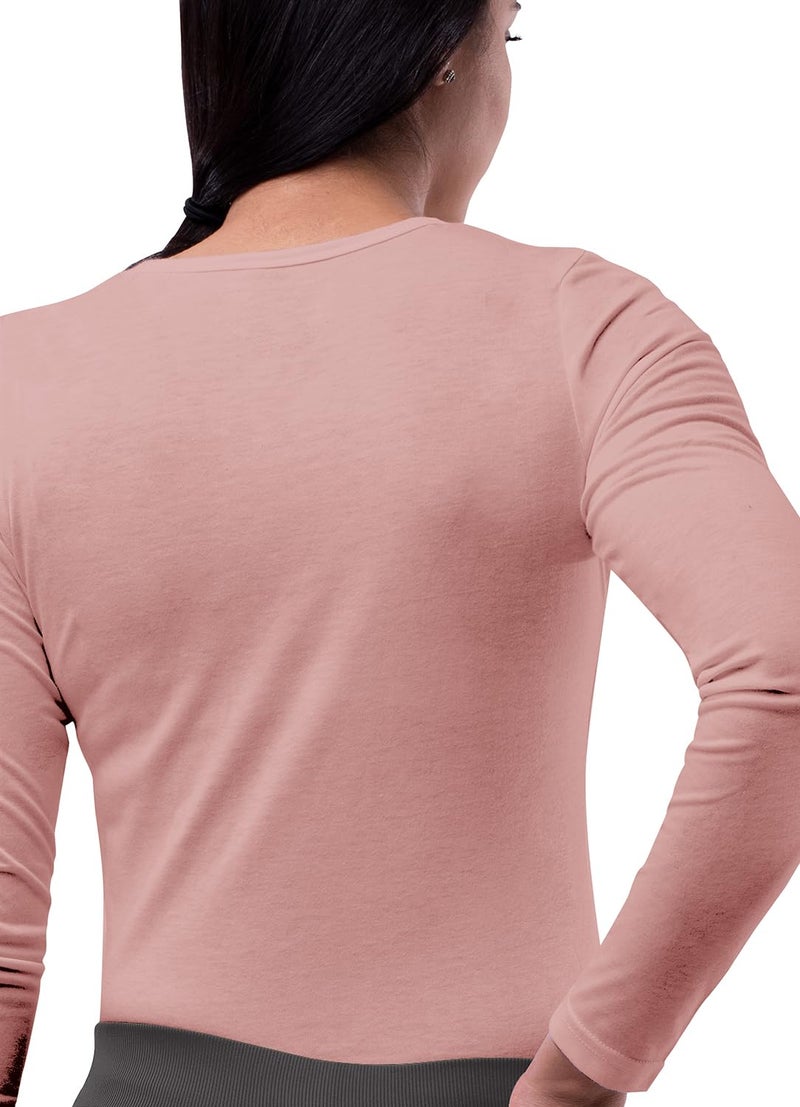 Sivvan Scrubs for Women - Long Sleeve Comfort Underscrub Tee - S8500 - Blush - XS - Image 2